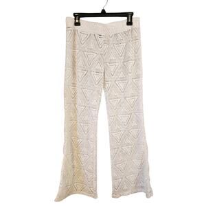 LEGACI Geometric Print Crochet Boho Beach Festival Pants - Size L
